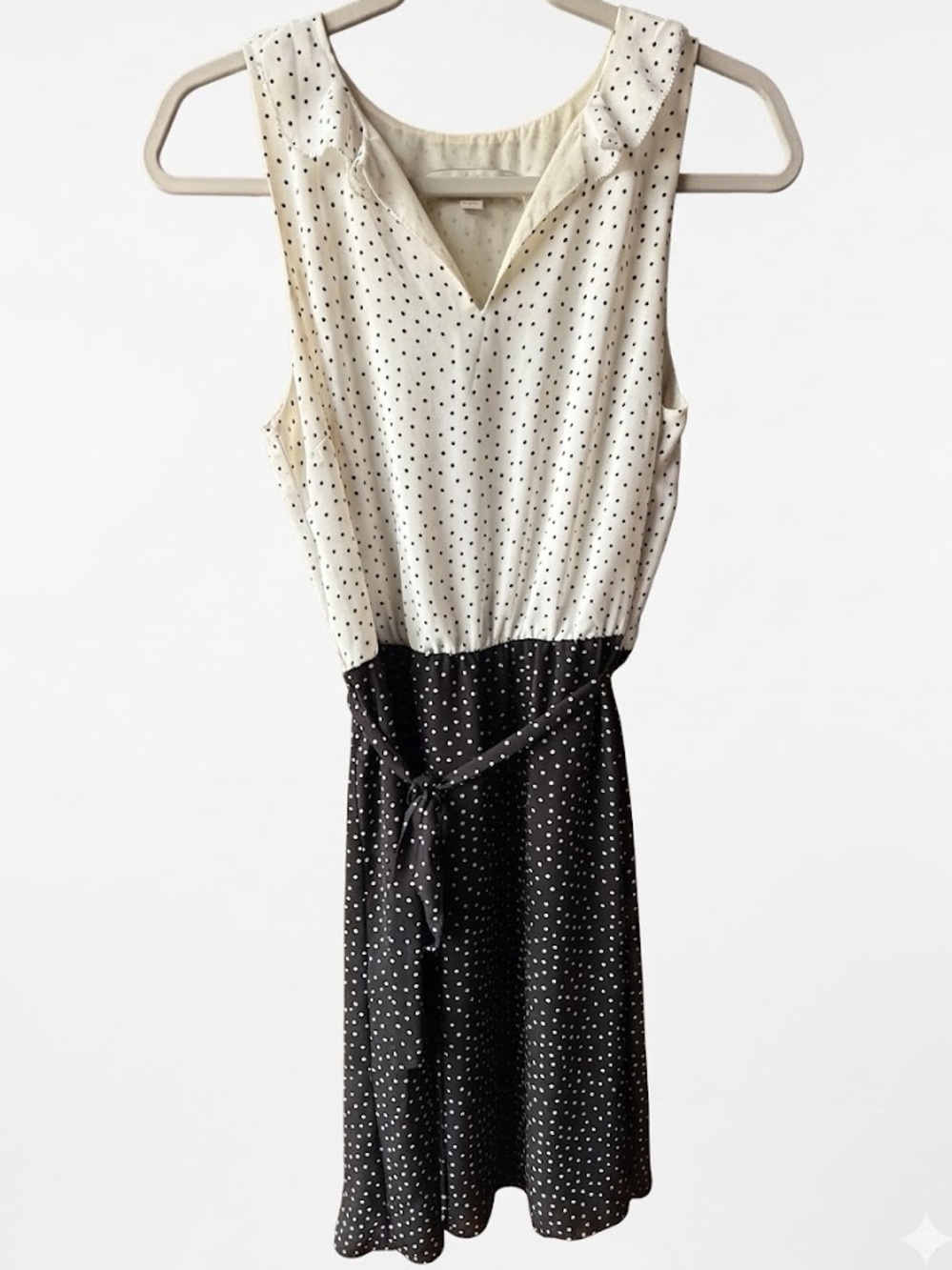 Loft Black and White Polka Dot Sleeveless Dress Size 6